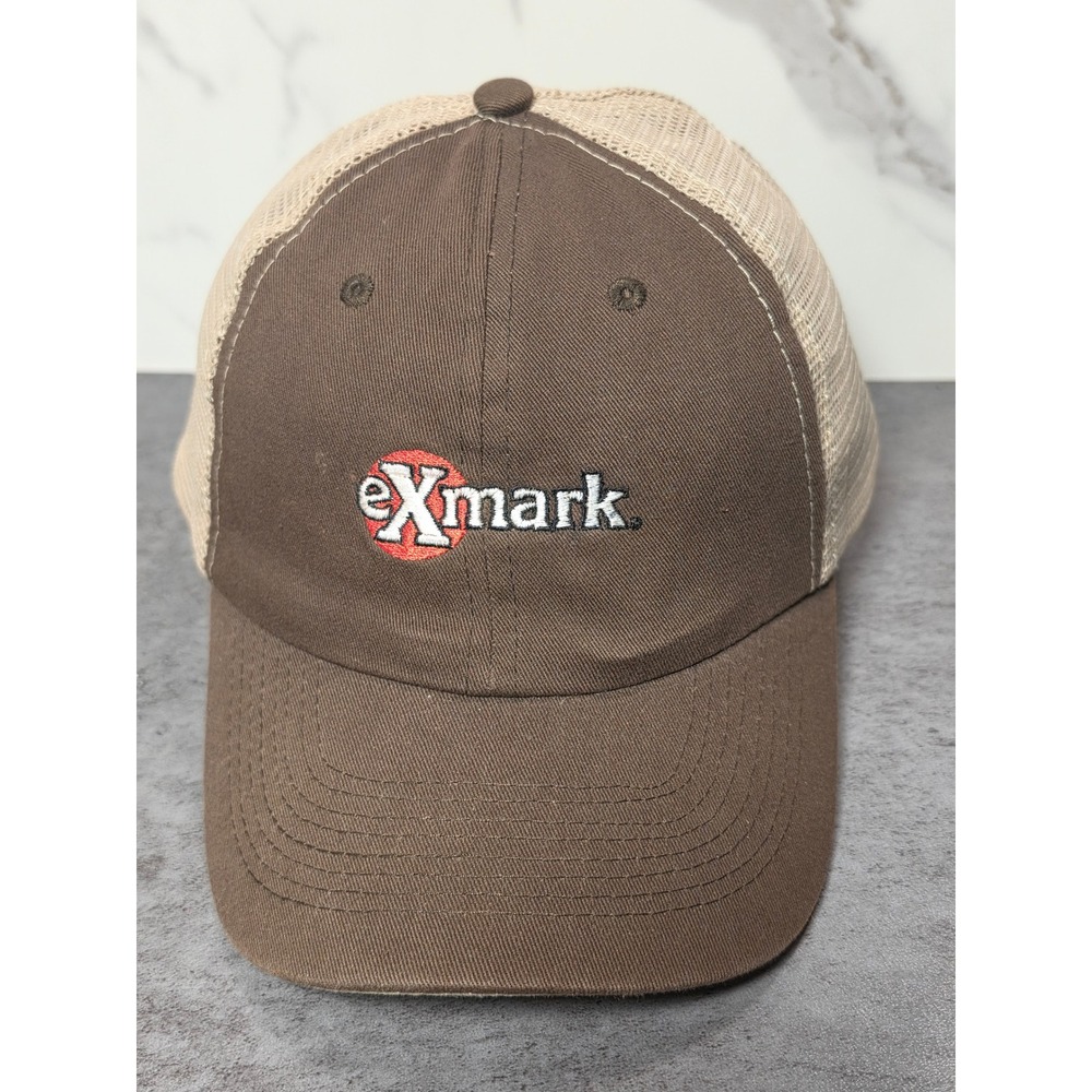 Exmark Mowers Brown Tan Mesh Back Trucker Hat AMC Deluxe Headwear Adjustable Cap